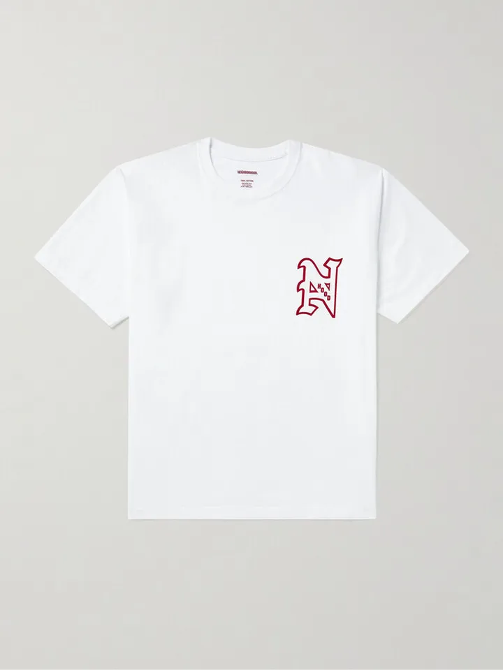 Logo-Flocked Cotton-Jersey T-Shirt