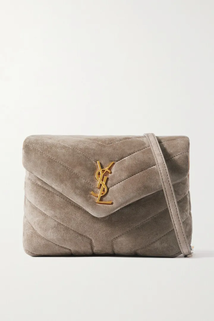 SAINT LAURENT - Loulou Toy Quilted Suede Shoulder Bag - Brown