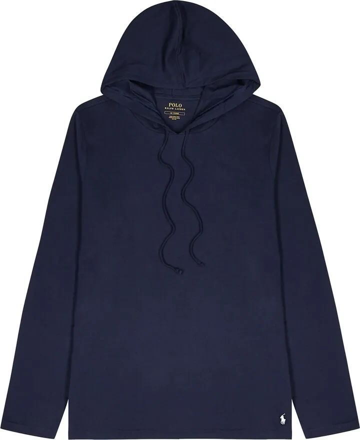 Polo Ralph Lauren Navy Hooded Cotton Pyjama Top
