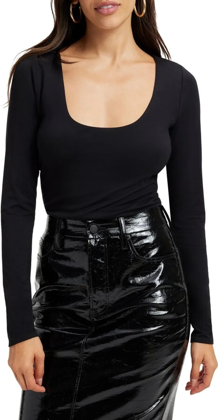 Scoop Neck Long Sleeve Bodysuit