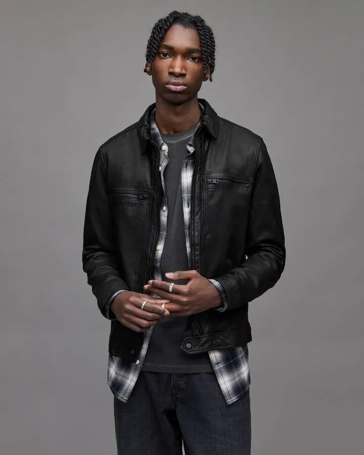 Lark Leather Jacket - Black