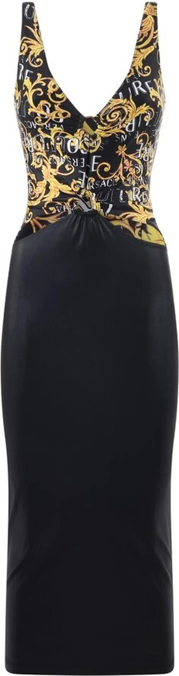Versace Jeans Couture Logo Brush Couture-Printed Midi Dress