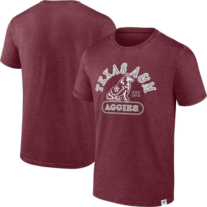 Men's Fanatics Branded Heather Maroon Texas A & M Aggies Old-School Pill Enzyme Washed T-shirt