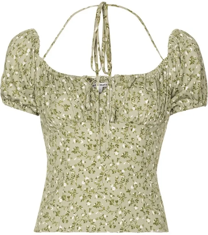 Habana halterneck floral-print top