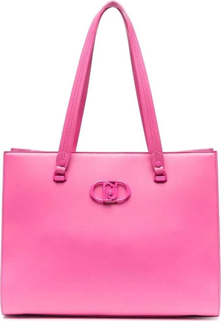 Logo-Plaque Faux Leather Tote Bag