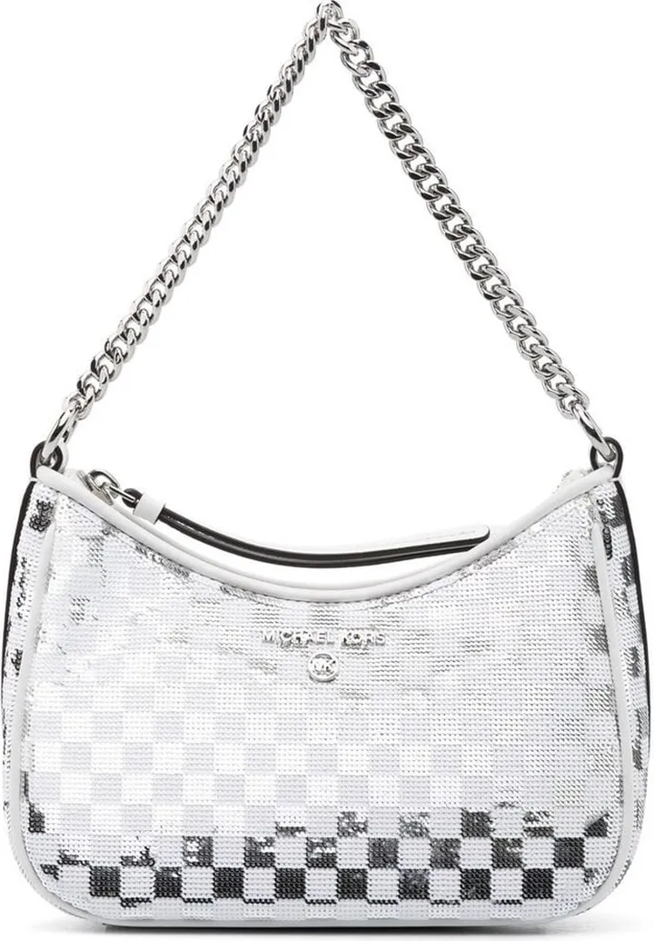 Checkerboard-Print Shoulder Bag