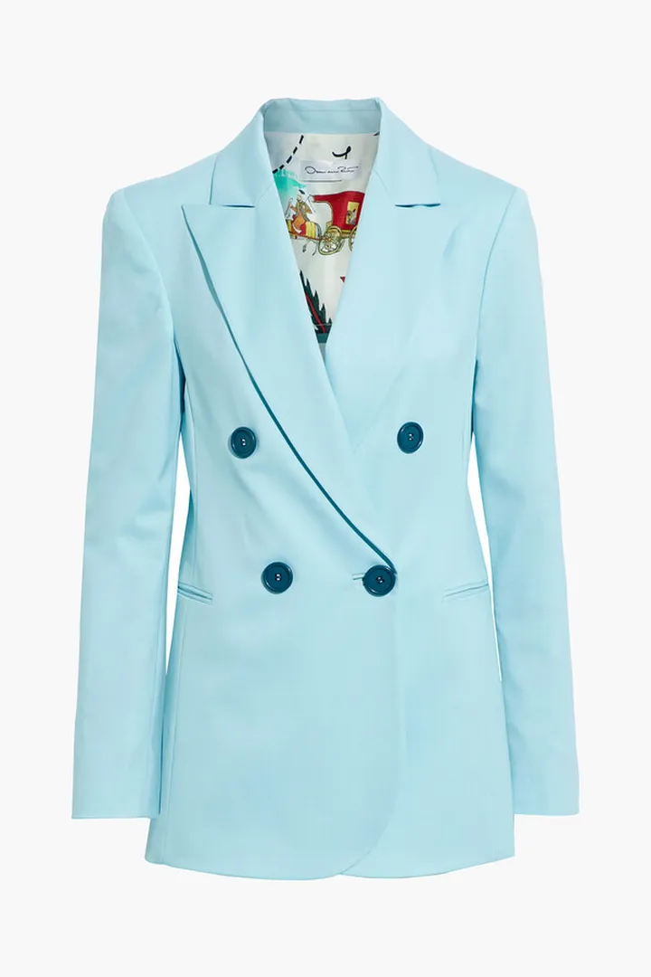 Double-breasted wool-blend blazer