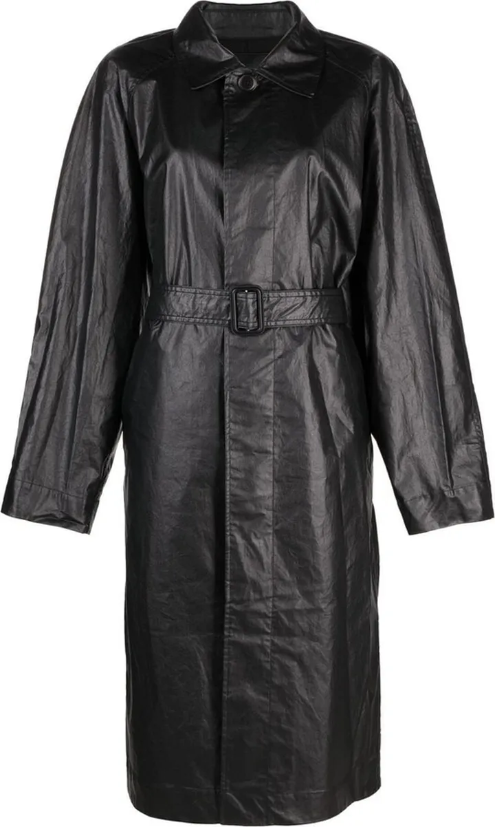 Coated-Finish Trench Coat