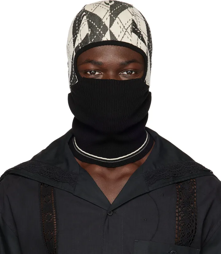Marine Serre Black Argyle Balaclava
