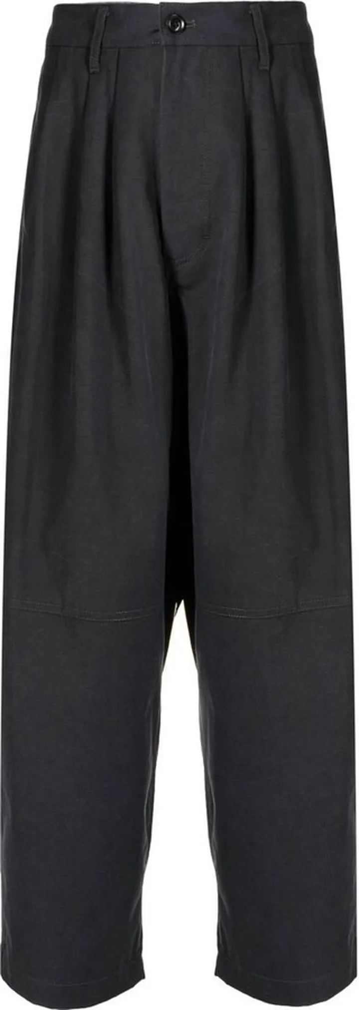 High-Waist Wide-Leg Cotton Trousers