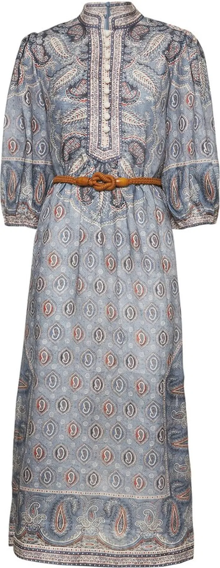 Vitali Zip printed linen midi dress