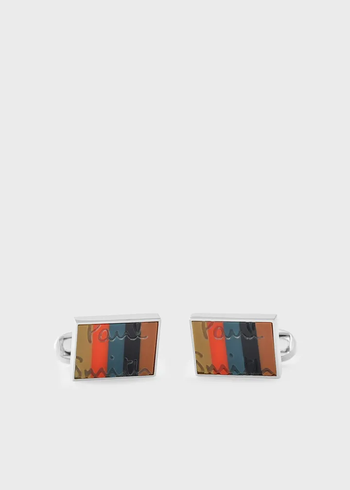 'Artist Stripe' Logo Cufflinks