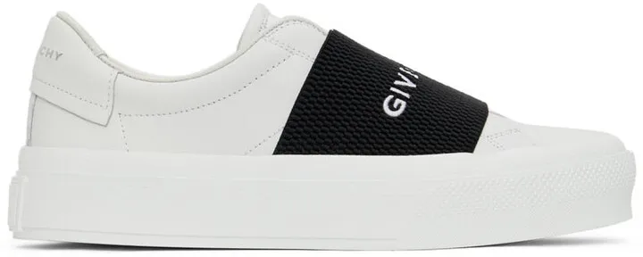 Givenchy White & Black City Court Slip-On Sneaker