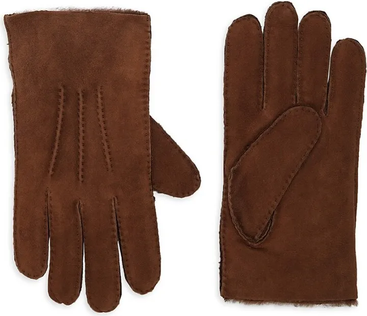 Shearling-Lined Suede Gloves