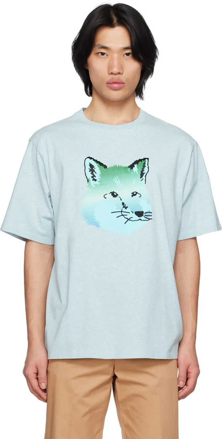 Maison Kitsuné Blue Vibrant Fox T-Shirt