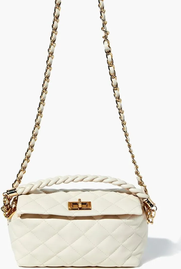 Twisted Faux Leather Crossbody Bag