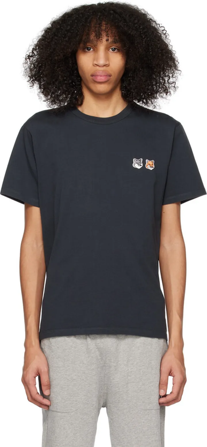 Maison Kitsuné Black Double Fox Head T-Shirt