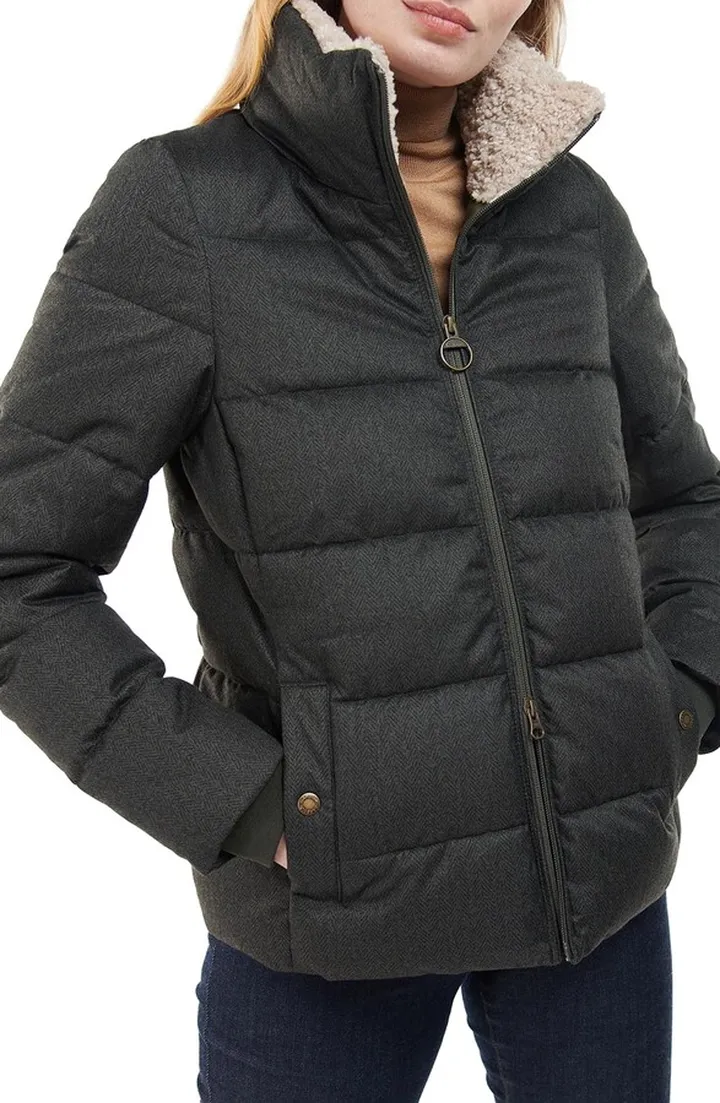 Allium Baffle Quilted Faux Fur Lined Collar Puffer Jacket
