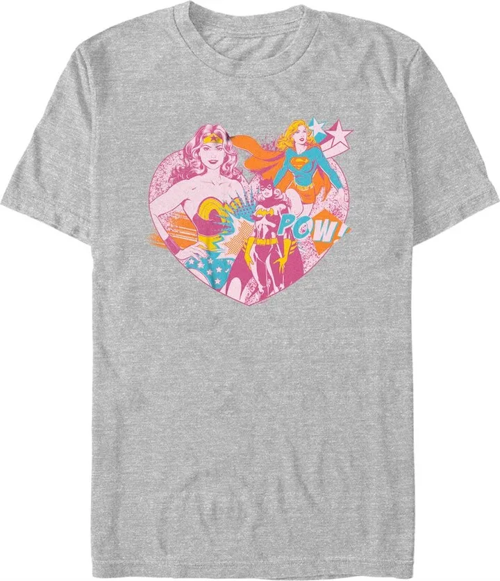 Boy's Wonder Woman 1984 DC Heart Ladies T-Shirt - Athletic Heather - Small
