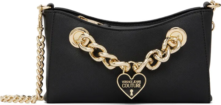 Versace Jeans Couture Black Curb Chain Bag