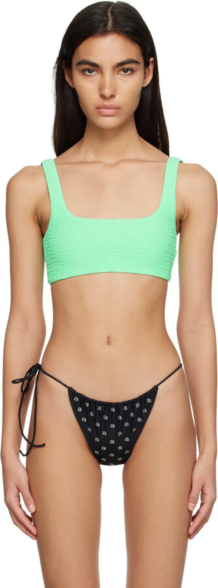 alexanderwang.t Green Textured Bikini Top