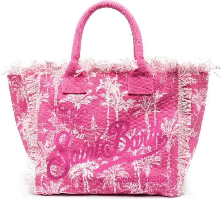 Vanity palm-print beach bag