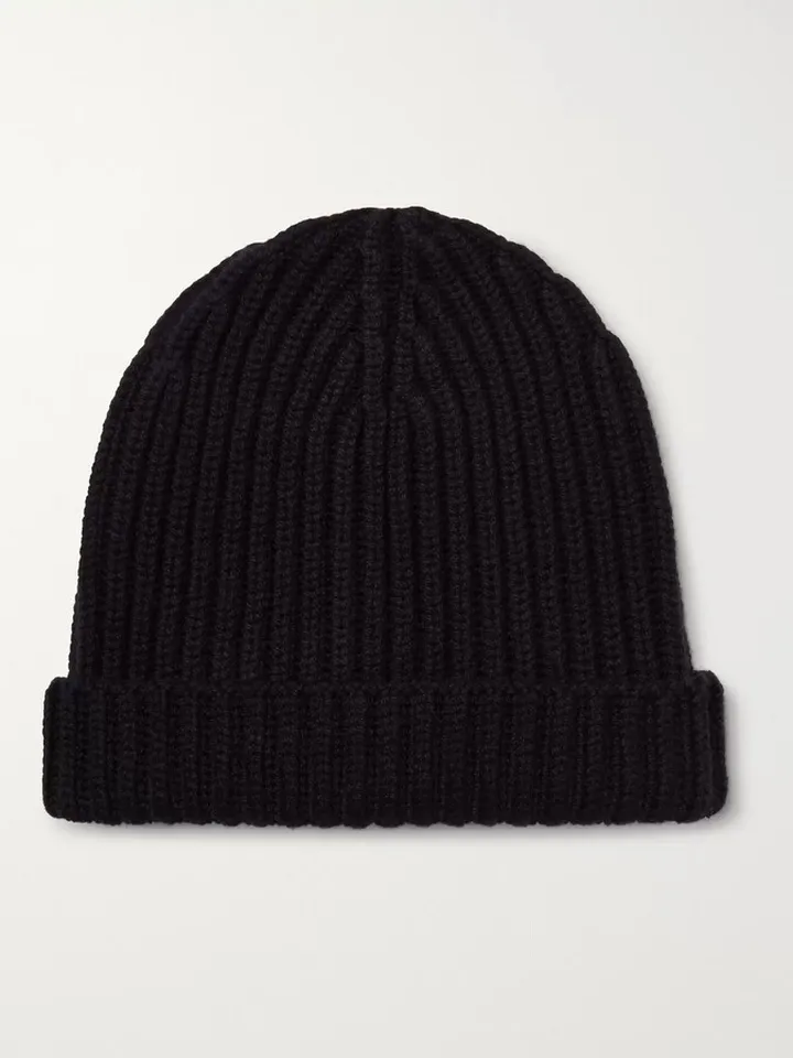 Ribbed Cashmere Beanie