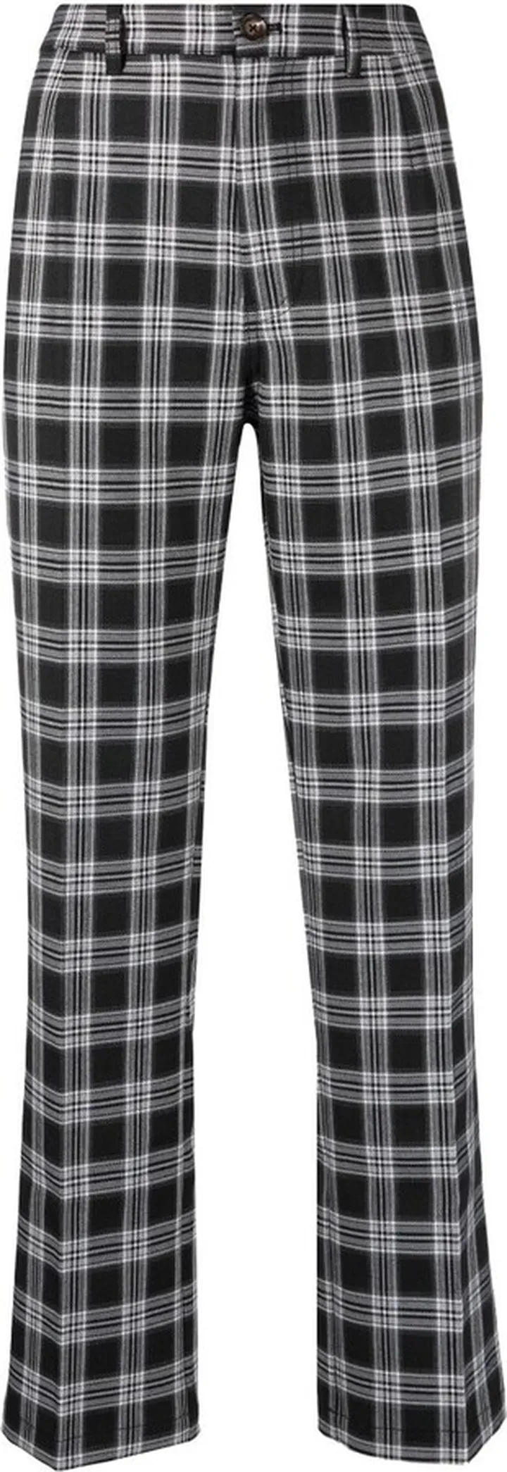 Black Franklin Checked Straight-Leg Trousers