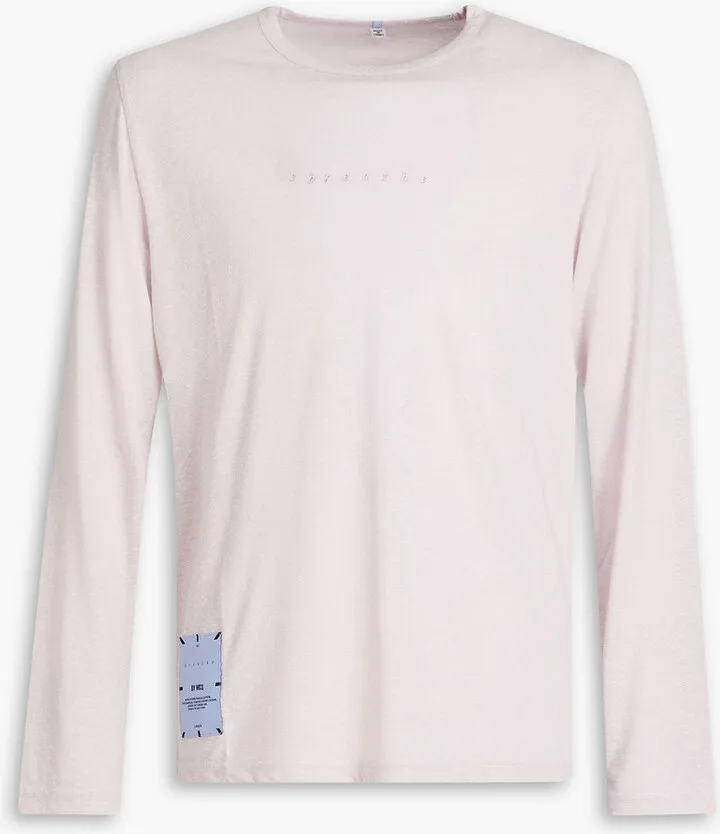 Appliquéd printed slub jersey T-shirt