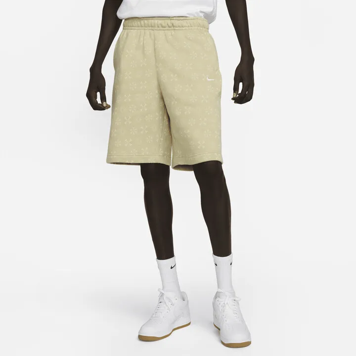 Men's Nike Sportswear Club Fleece Monogram Shorts in Brown