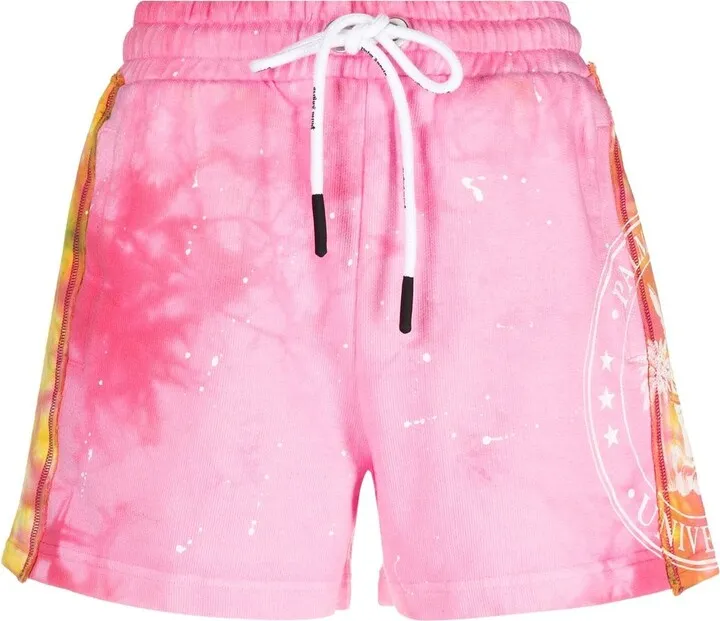 Tie-Dye Cotton Track Shorts