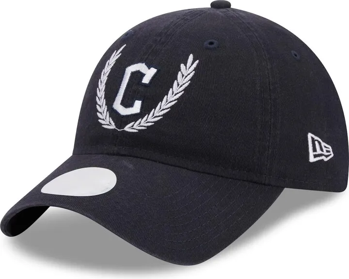 Women's New Era Navy Cleveland Guardians Leaves 9TWENTY Adjustable Hat