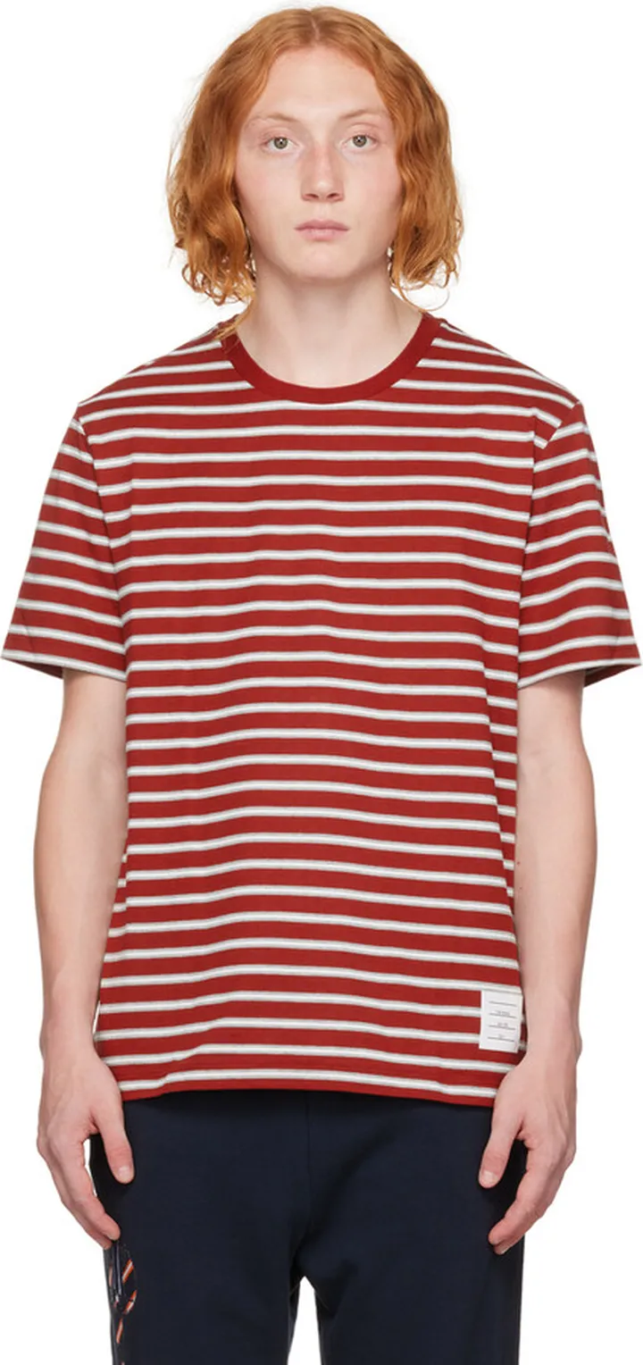 Thom Browne Red Striped T-Shirt