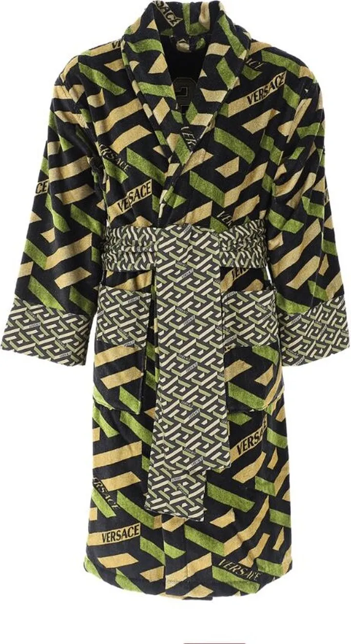 Versace La Greca Embroidered Bathrobe (Large)