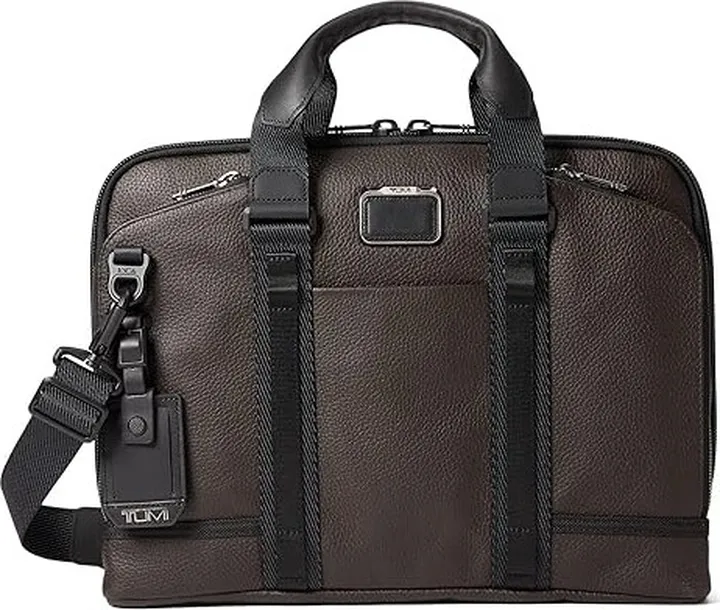 Tumi Academy Brief (Dark Brown) Handbags