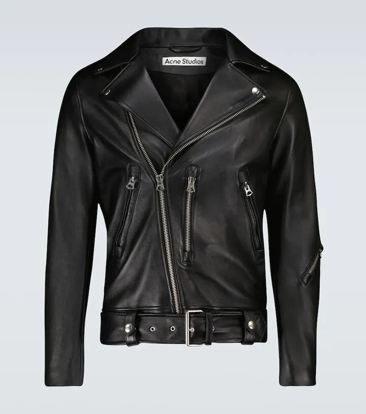Leather biker jacket