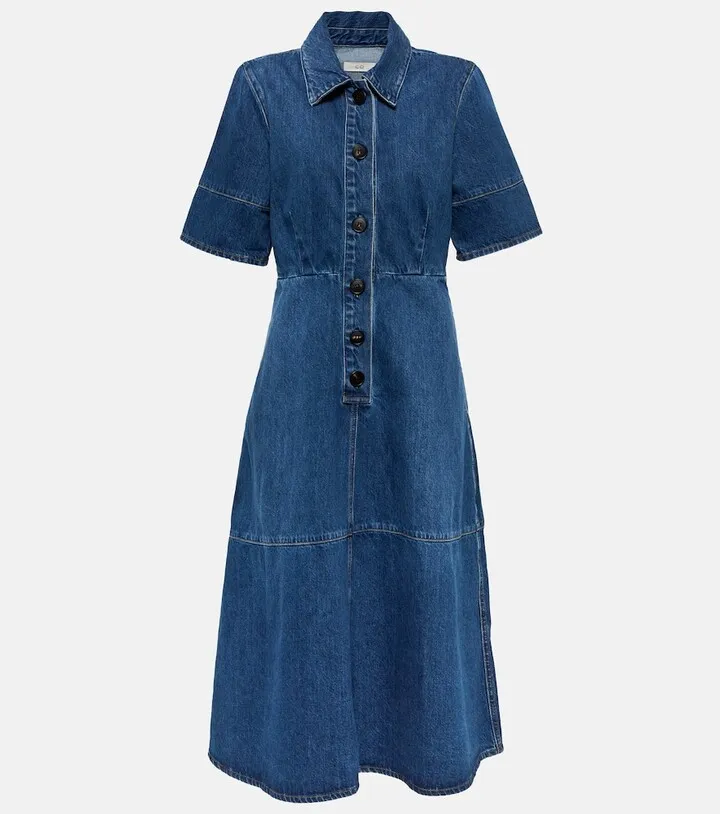 Denim midi dress