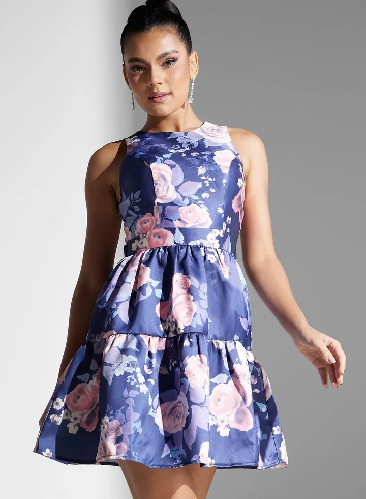 Floral Printed Tiered Dress