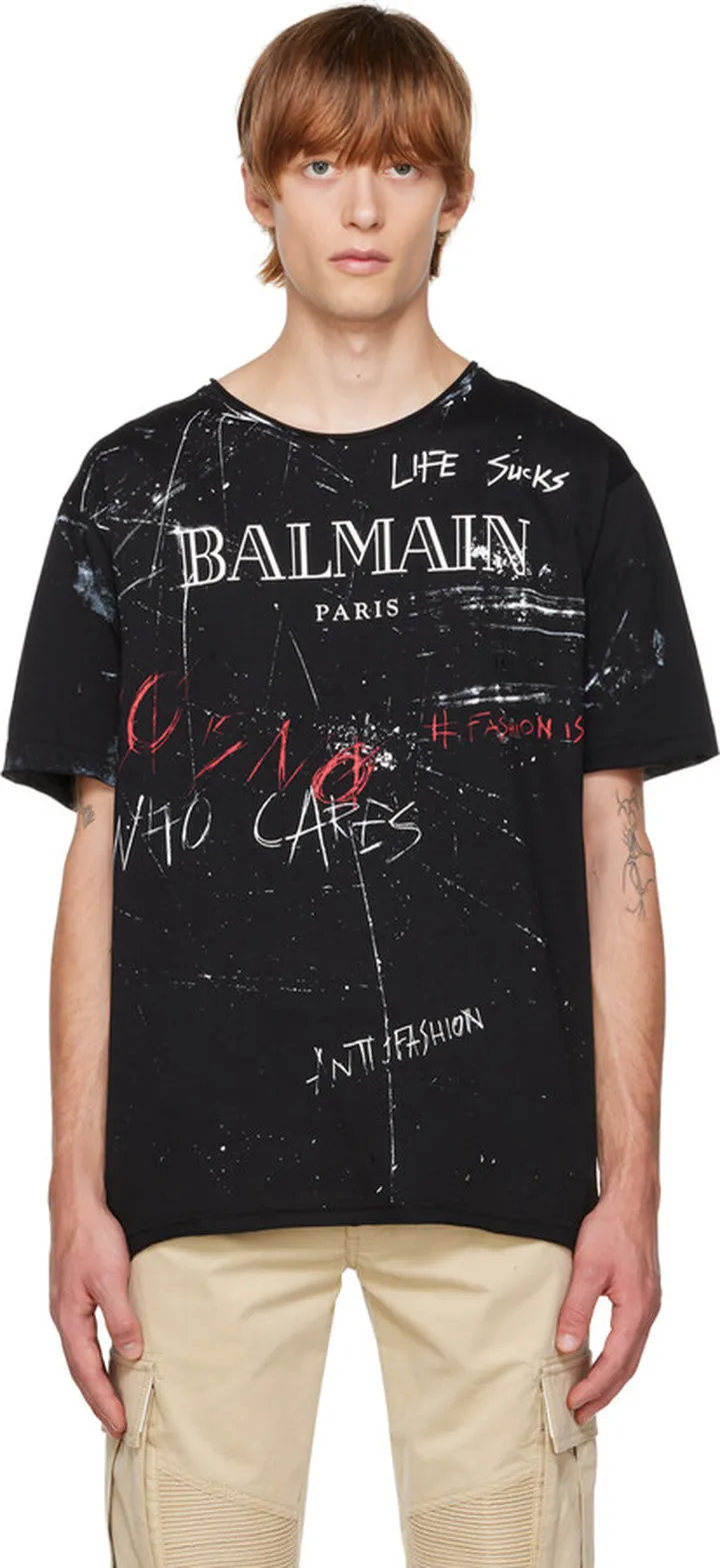 Balmain Black 'No Is No' T-Shirt