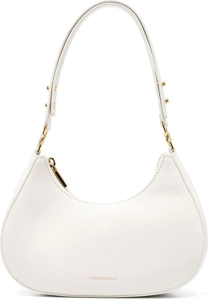 Pebbled Curved-Edge Shoulder Bag