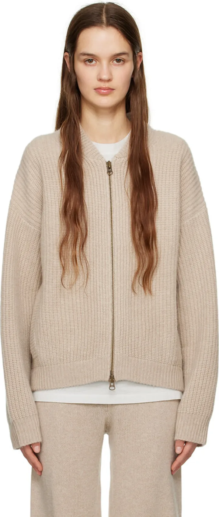 LISA YANG Beige 'The Marcelle' Cardigan