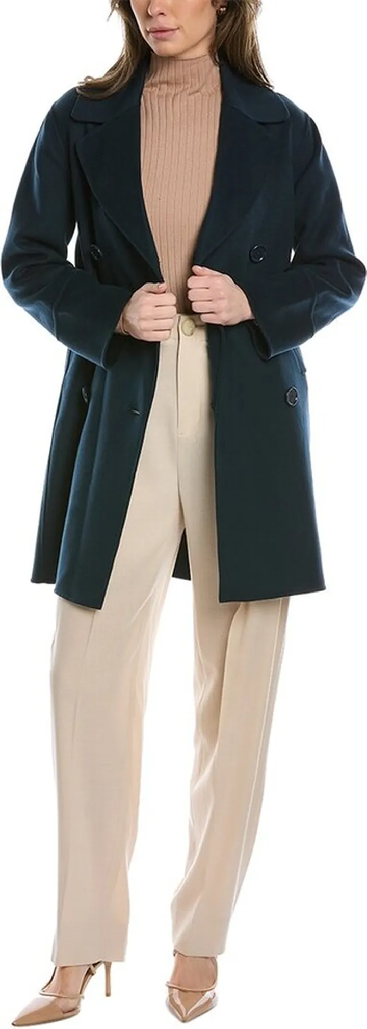 S Max Mara Titania Silk-Lined Wool Coat