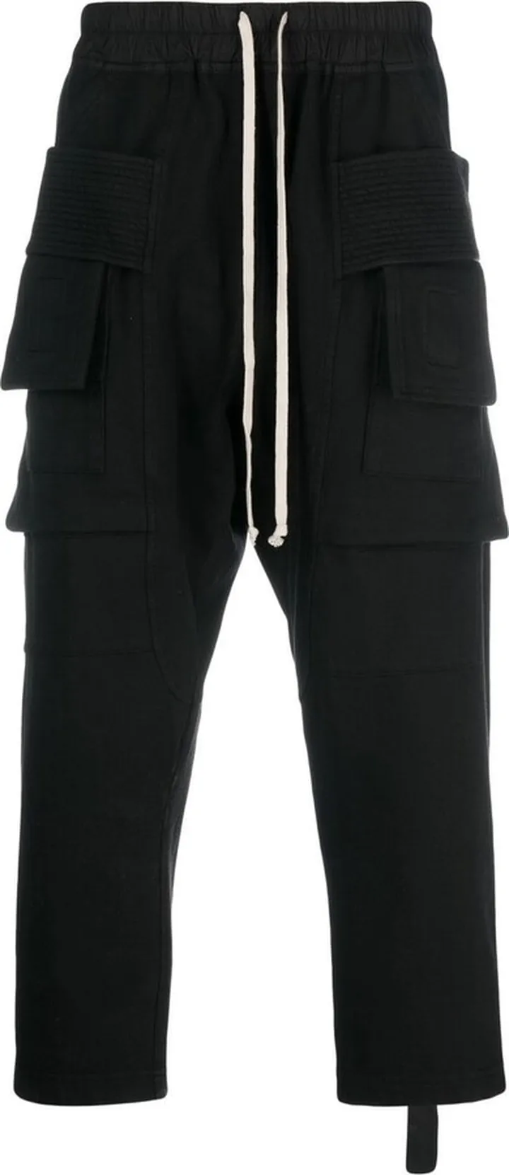 Black Cropped Cargo Trousers