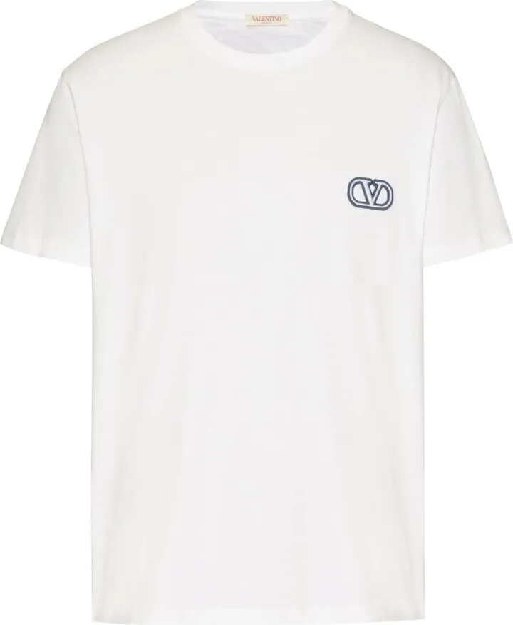 VLogo-embroidered T-shirt