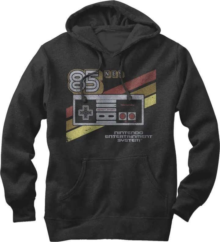Men's Nintendo NES 85 Controller Pull Over Hoodie - Black - 2X Large