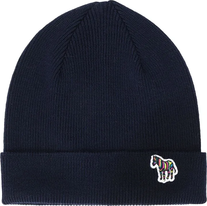 Men Hat Zebra Beanie Hat Black