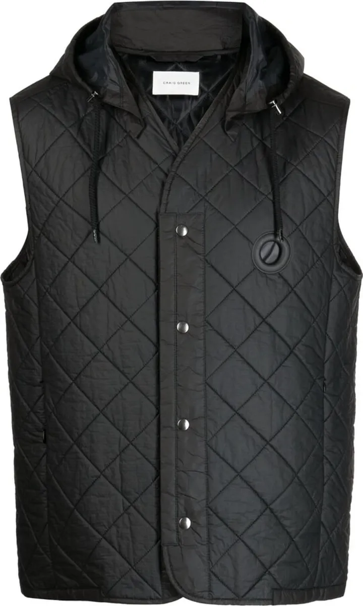 Padded-Design Hooded Gilet