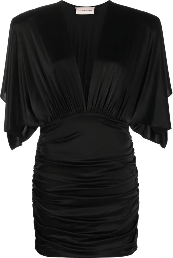 Ruched Satin-Finish Mini Dress