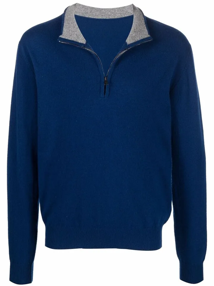 In and Out quarter-zip wool jumper
