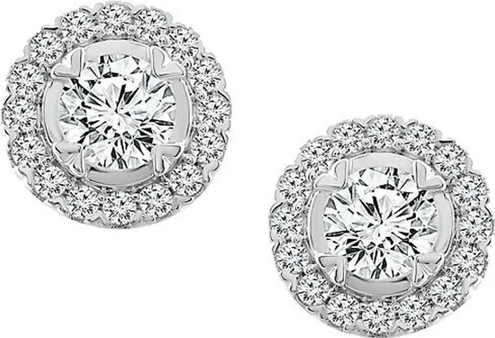 14K White Gold & 1 TCW Natural Diamond Stud Earrings